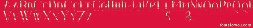 フォントSenandungmalamboldgradient – 赤い背景に緑の文字