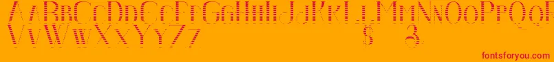 フォントSenandungmalamboldgradient – オレンジの背景に赤い文字