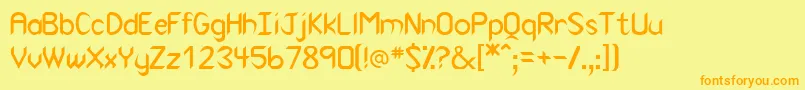 Canaith Font – Orange Fonts on Yellow Background