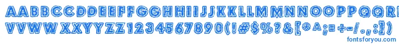 Culdesac-Schriftart – Blaue Schriften auf weißem Hintergrund