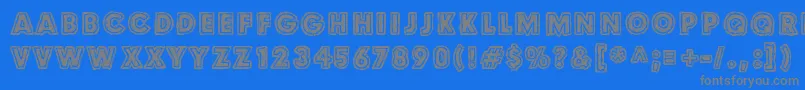 Culdesac-Schriftart – Graue Schriften auf blauem Hintergrund