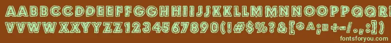 Culdesac Font – Green Fonts on Brown Background