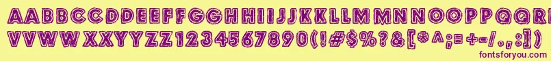 Culdesac Font – Purple Fonts on Yellow Background