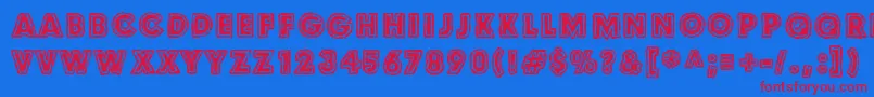 Culdesac-fontti – punaiset fontit sinisellä taustalla