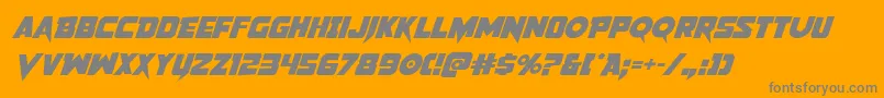 Pistoleerrotal2-Schriftart – Graue Schriften auf orangefarbenem Hintergrund