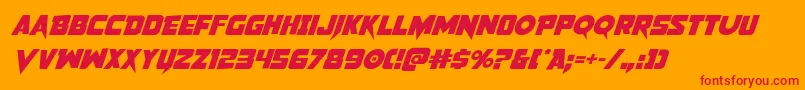 Pistoleerrotal2-Schriftart – Rote Schriften auf orangefarbenem Hintergrund