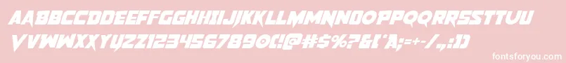 Pistoleerrotal2-Schriftart – Weiße Schriften auf rosa Hintergrund