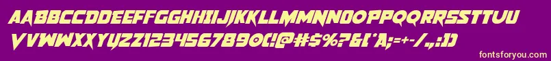 Pistoleerrotal2 Font – Yellow Fonts on Purple Background