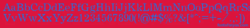 フォントJournalPlain.001.001 – 赤い背景に青い文字