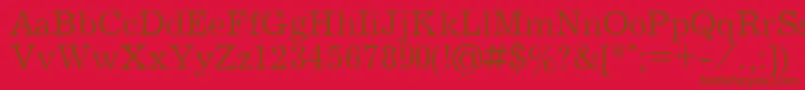 フォントJournalPlain.001.001 – 赤い背景に茶色の文字