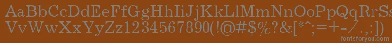 フォントJournalPlain.001.001 – 茶色の背景に灰色の文字