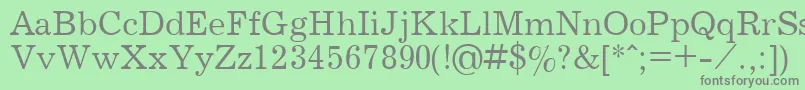 フォントJournalPlain.001.001 – 緑の背景に灰色の文字