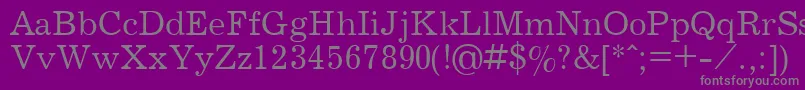 フォントJournalPlain.001.001 – 紫の背景に灰色の文字