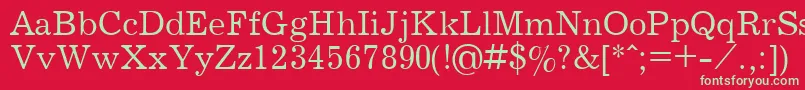 Шрифт JournalPlain.001.001 – зелёные шрифты на красном фоне