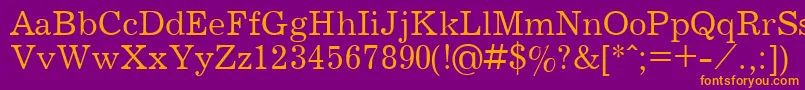 フォントJournalPlain.001.001 – 紫色の背景にオレンジのフォント