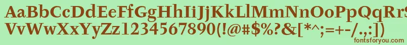 TyfaItcOtBold Font – Brown Fonts on Green Background