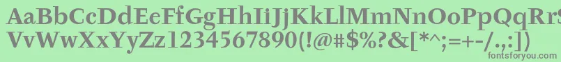 TyfaItcOtBold Font – Gray Fonts on Green Background