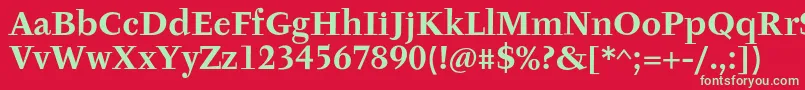 Шрифт TyfaItcOtBold – зелёные шрифты на красном фоне