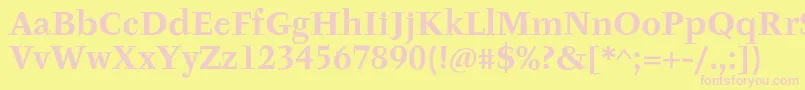 TyfaItcOtBold Font – Pink Fonts on Yellow Background