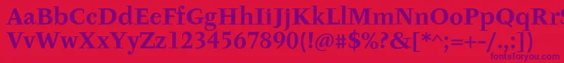 More about TyfaItcOtBold Font TyfaItcOtBold Font – Purple Fonts on Red Background