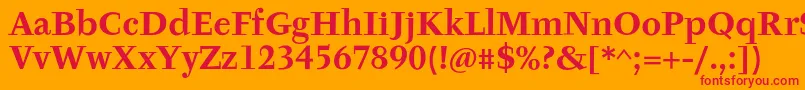 TyfaItcOtBold Font – Red Fonts on Orange Background