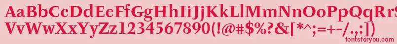 TyfaItcOtBold-Schriftart – Rote Schriften auf rosa Hintergrund
