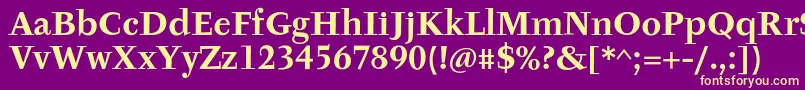 More about TyfaItcOtBold Font TyfaItcOtBold Font – Yellow Fonts on Purple Background
