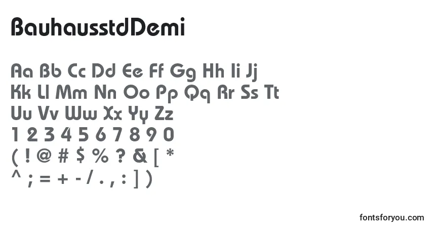 BauhausstdDemi Font – alphabet, numbers, special characters