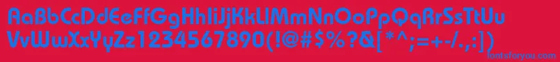 BauhausstdDemi Font – Blue Fonts on Red Background