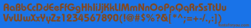 BauhausstdDemi Font – Brown Fonts on Blue Background