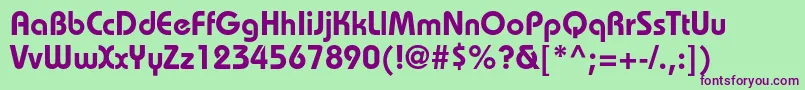 BauhausstdDemi Font – Purple Fonts on Green Background