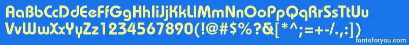 BauhausstdDemi Font – Yellow Fonts on Blue Background