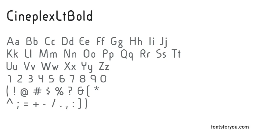 Шрифт CineplexLtBold – алфавит, цифры, специальные символы