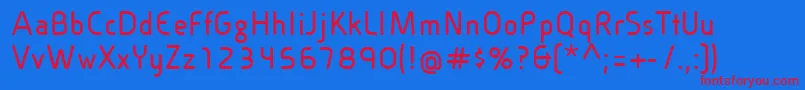 CineplexLtBold-fontti – punaiset fontit sinisellä taustalla