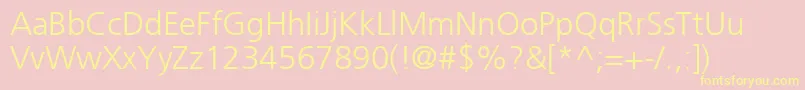 PfcatalogLightUnicode Font – Yellow Fonts on Pink Background