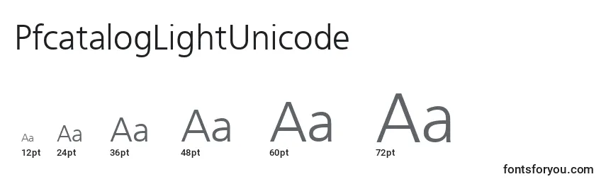 PfcatalogLightUnicode Font Sizes