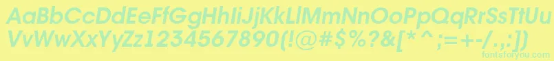 AAvanteintBolditalicフォントについての詳細 フォントAAvanteintBolditalic – 黄色い背景に緑の文字