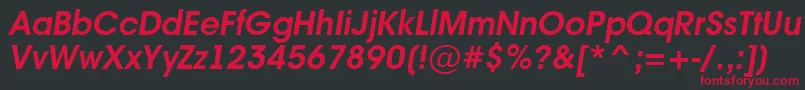 AAvanteintBolditalic Font – Red Fonts on Black Background