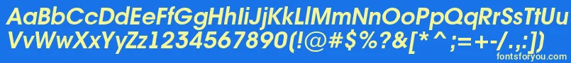 AAvanteintBolditalic Font – Yellow Fonts on Blue Background