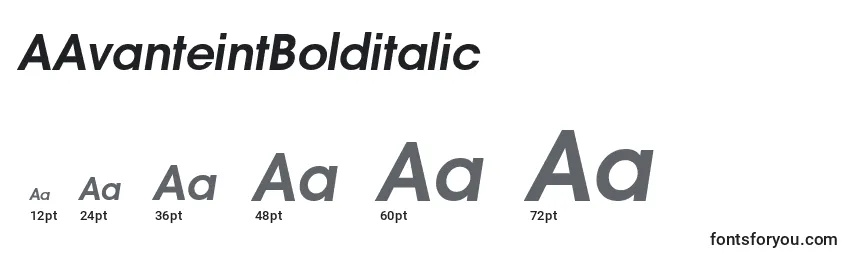 Размеры шрифта AAvanteintBolditalic