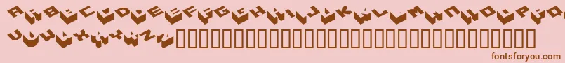 Hexagon ffy-fontti – ruskeat fontit vaaleanpunaisella taustalla