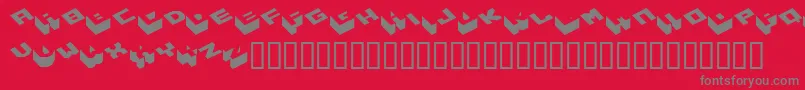 フォントHexagon ffy – 赤い背景に灰色の文字