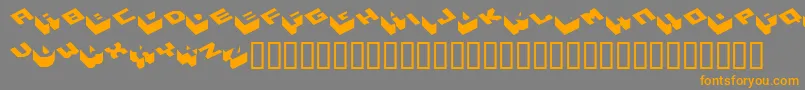 Hexagon ffy Font – Orange Fonts on Gray Background