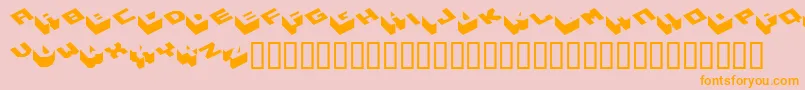 Hexagon ffy Font – Orange Fonts on Pink Background