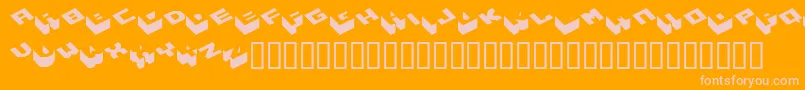 フォントHexagon ffy – オレンジの背景にピンクのフォント