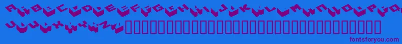 Hexagon ffy-Schriftart – Violette Schriften auf blauem Hintergrund