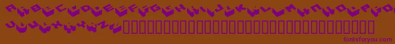 Hexagon ffy-Schriftart – Violette Schriften auf braunem Hintergrund