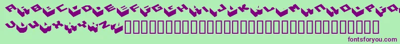 Hexagon ffy-Schriftart – Violette Schriften auf grünem Hintergrund