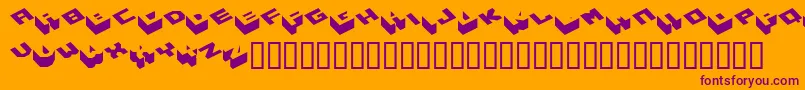 フォントHexagon ffy – オレンジの背景に紫のフォント
