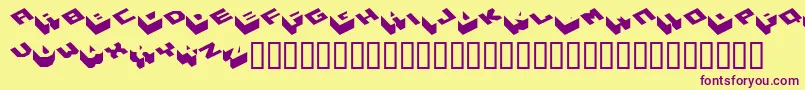 Hexagon ffy-fontti – violetit fontit keltaisella taustalla